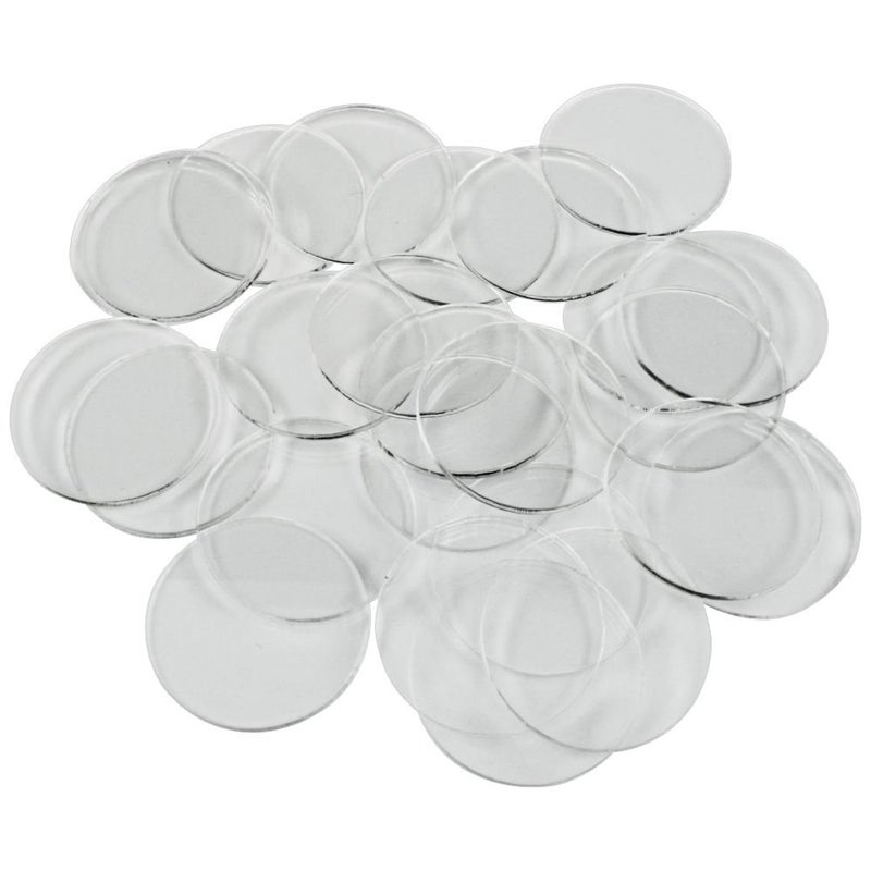 LITKO Clear Round Miniature Bases | 1.5mm Thick | Circular Figure Stands for Wargaming Boardgaming and Collectible Figures (32mm Clear Round Bases - 25 Pack) - Image 1
